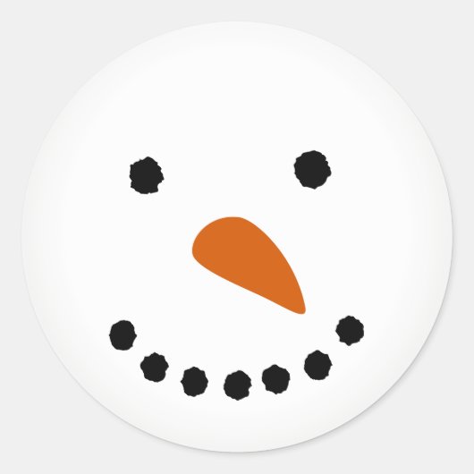 Snowman Face Ronde Sticker (Voorkant)