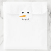 Snowman Face Ronde Sticker (Tas)