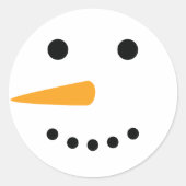 Snowman Face Ronde Sticker (Voorkant)