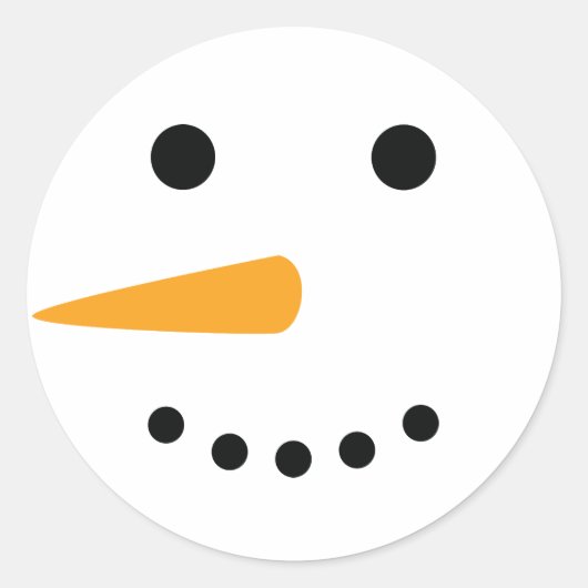 Snowman Face Ronde Sticker (Voorkant)
