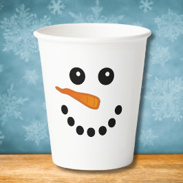 Snowman Face Smile Holiday schattige winterpapiere Papieren Bekers