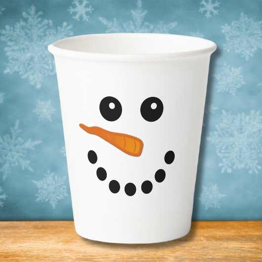 Snowman Face Smile Holiday schattige winterpapiere Papieren Bekers