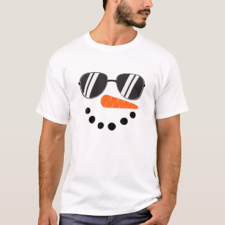 Snowman Face Sunbril Carrot Nose Kerstmis Wint T-shirt