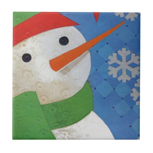 Snowman Face Tegeltje (Voorkant)