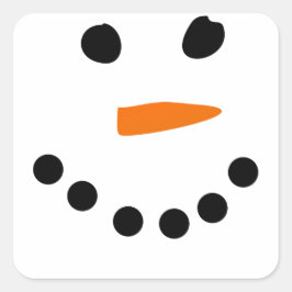 Snowman Face Vierkante Sticker