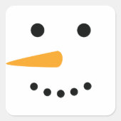 Snowman Face Vierkante Sticker (Voorkant)