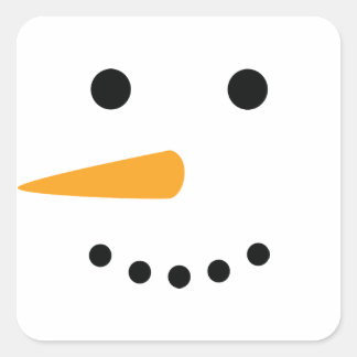 Snowman Face Vierkante Sticker