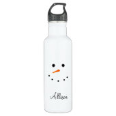 Snowman Face White Kerstmis op persoonlijke titel Waterfles (Voorkant)