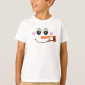 Snowman Face with Pipe T-Shirt for Kids (Voorkant)