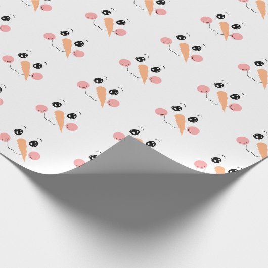 Snowman Face Wrapping Paper Cadeaupapier (Hoek)