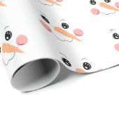 Snowman Face Wrapping Paper Cadeaupapier (Rol Hoek)