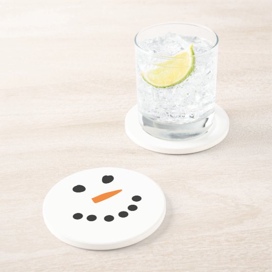 Snowman Face Zandsteen Onderzetter (Zijkant)