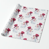 Snowman Falling Snow Cadeaupapier (Uitgerold)