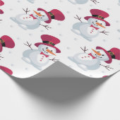 Snowman Falling Snow Cadeaupapier (Hoek)