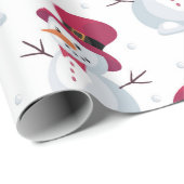 Snowman Falling Snow Cadeaupapier (Rol Hoek)