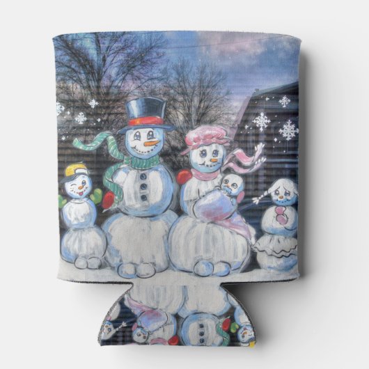 Snowman Familie Blikjeskoeler (Achterkant)