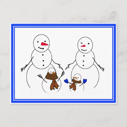 Snowman Familie Briefkaart (Voorkant)