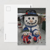 Snowman Familie Briefkaart (Voorkant / Achterkant)
