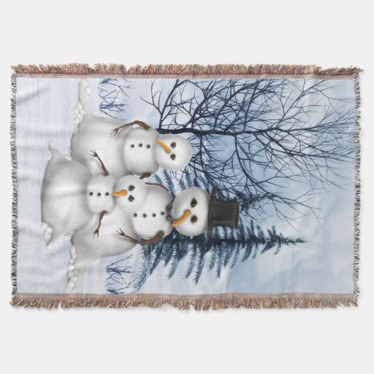 Snowman Familie Deken (Voorkant)