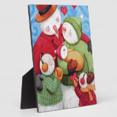 Snowman Familie Fotoplaat (Zijkant)