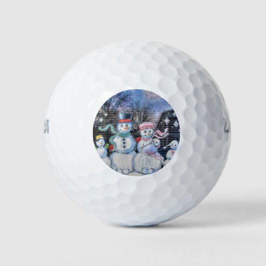 Snowman Familie Golfballen (Voorkant)