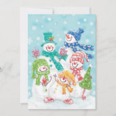 Snowman-familie in de sneeuw kaart (Voorkant)