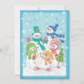 Snowman-familie in de sneeuw kaart (Voorkant)