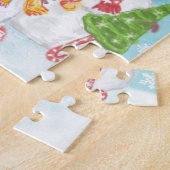 Snowman-familie in de sneeuw legpuzzel (Zijkant)