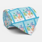 Snowman-familie in de sneeuw stropdas (Opgerold)