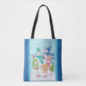 Snowman-familie in de sneeuw tote bag (Voorkant)