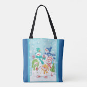 Snowman-familie in de sneeuw tote bag (Achterkant)