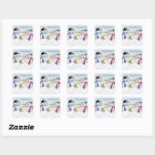 Snowman familie Kerst sticker (Vel)