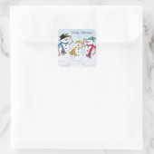 Snowman familie Kerst sticker (Tas)