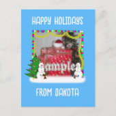 Snowman Familie Kerstfoto Lijst Feestdagenkaart (Voorkant)