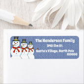 Snowman Familie kerstretour-adreslabels Etiket (Insitu)