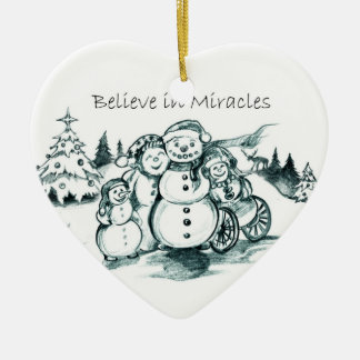 Snowman Familie kerstversiering Keramisch Ornament