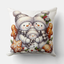 Snowman Familie Kussen