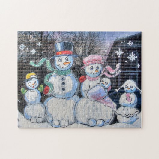 Snowman Familie Legpuzzel (Horizontaal)