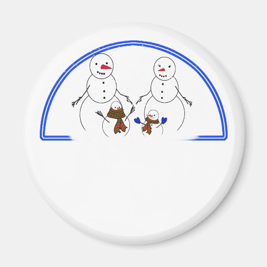 Snowman Familie Magneet (Voorkant)