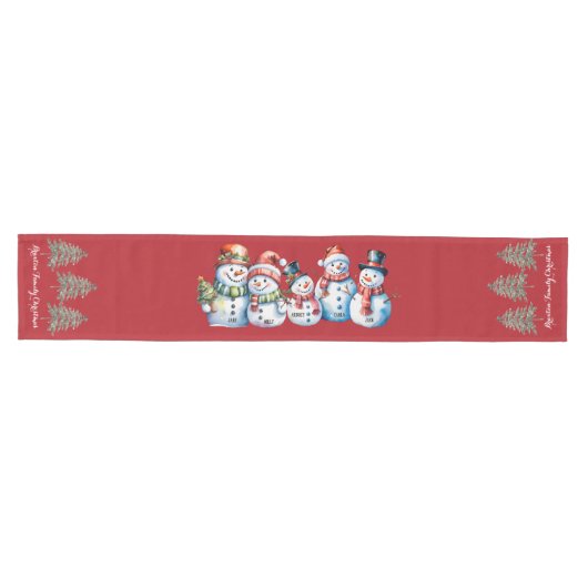 Snowman Familie Medium Tafelloper (Horizontaal)