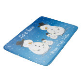 Snowman Familie met Citaat Badmat (Gekanteld)