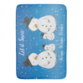 Snowman Familie met Citaat Badmat (Voorkant Verticaal)