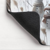 Snowman familie op het platteland muismat (Hoek)