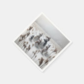 Snowman familie op het platteland servet (Hoek)