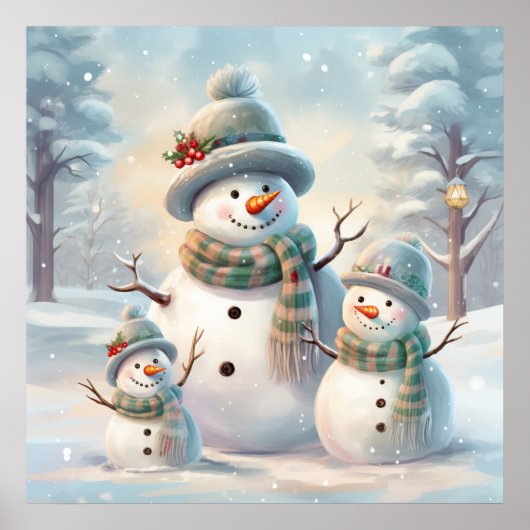 Snowman Familie Poster (Voorkant)