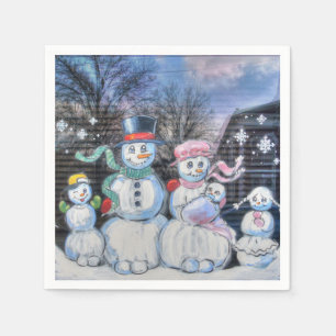 Snowman Familie Servet