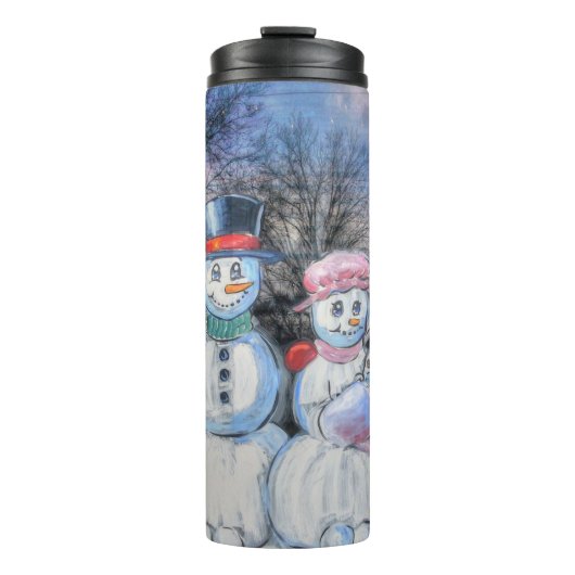 Snowman Familie Thermosbeker (Voorkant)