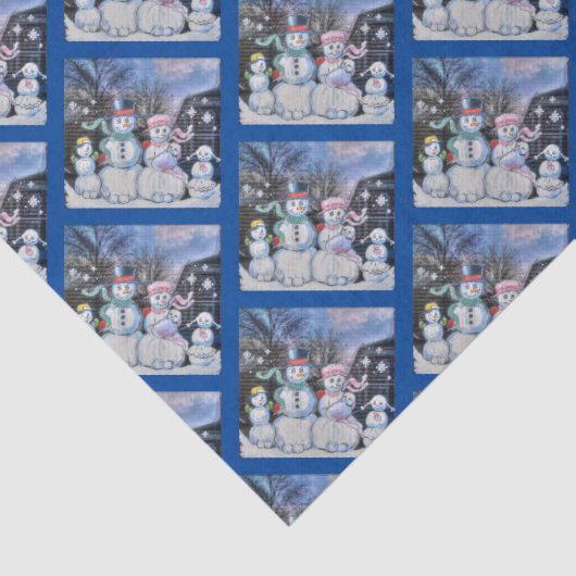 Snowman Familie Tissuepapier (Detail)