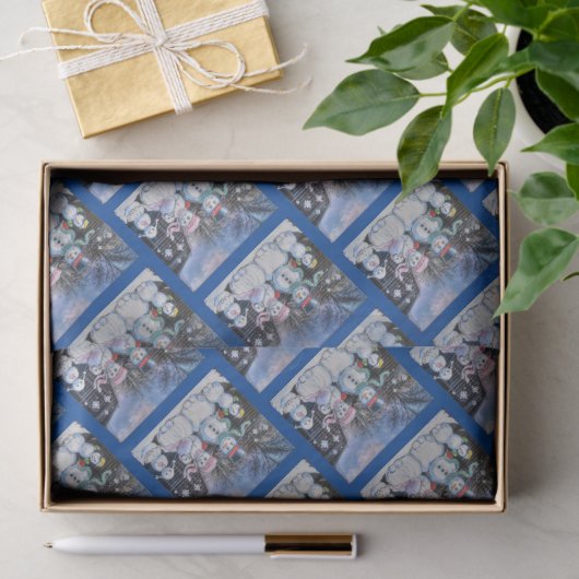 Snowman Familie Tissuepapier (Geschenk)