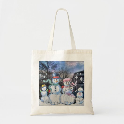 Snowman Familie Tote Bag (Voorkant)